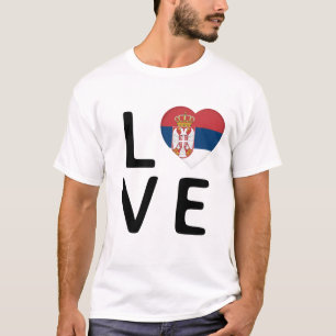 Liebe - Flagge Serbiens T-Shirt