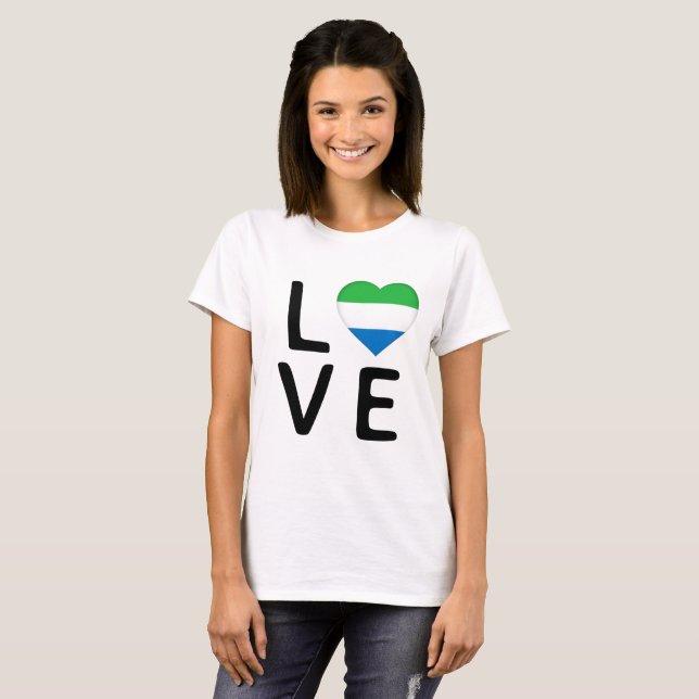 Liebe - Flagge Sierra Leones T-Shirt (Vorne ganz)
