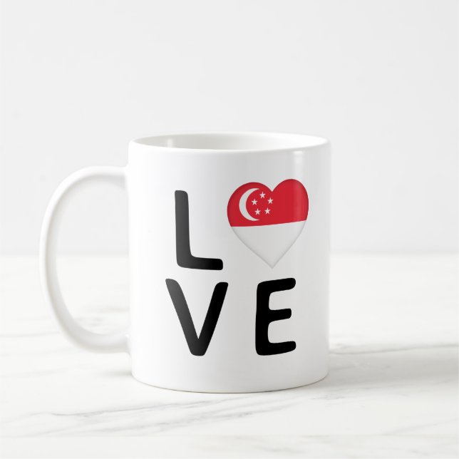 Liebe - Flagge Singapurs Kaffeetasse (Links)