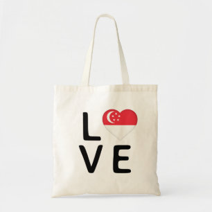 Liebe - Flagge Singapurs Tragetasche
