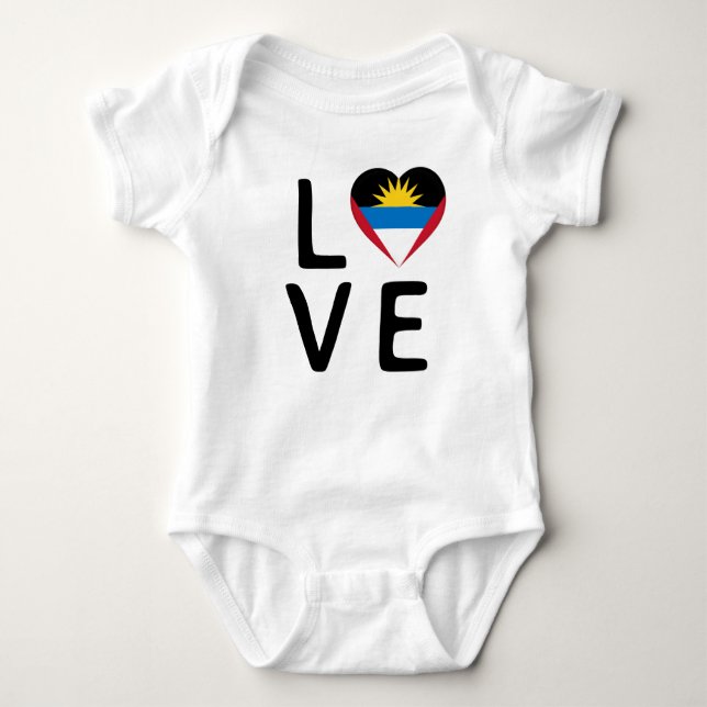Liebe - Flagge von Antigua und Barbuda Baby Strampler (Vorderseite)