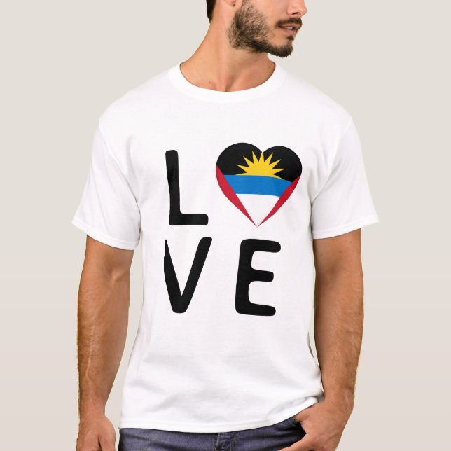 Liebe - Flagge von Antigua und Barbuda T-Shirt (Vorderseite)