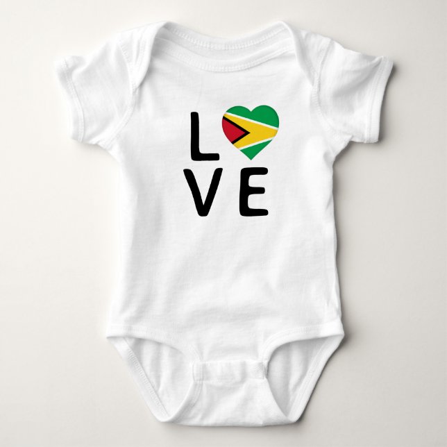 Liebe - Flagge von Guyana Baby Strampler (Vorderseite)
