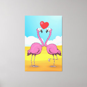 Liebe Flamingos Leinwanddruck