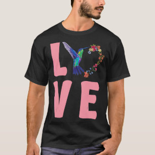 Liebe Floral Hummingbirds Bird Watching Hummingbir T-Shirt
