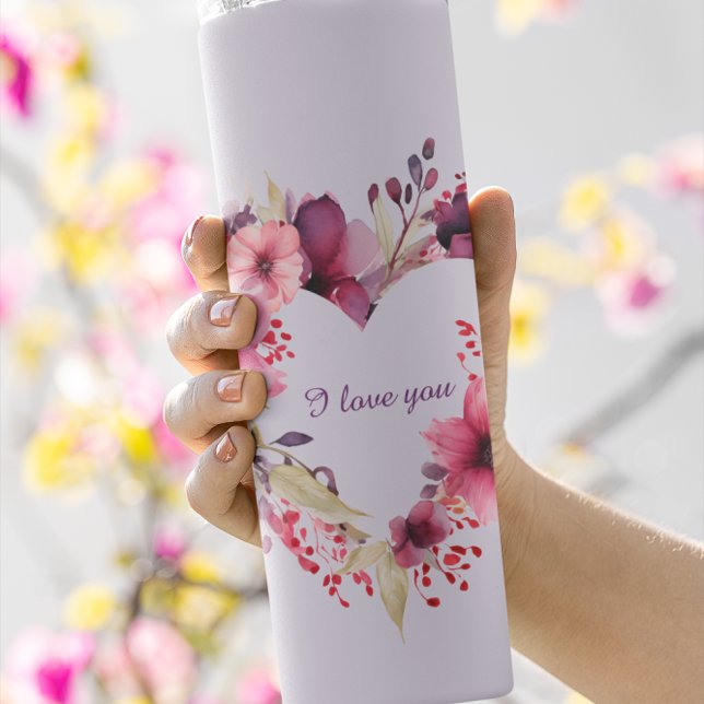Liebe | Floral | Violett | I Liebe Sie Thermosbecher (Von Creator hochgeladen)