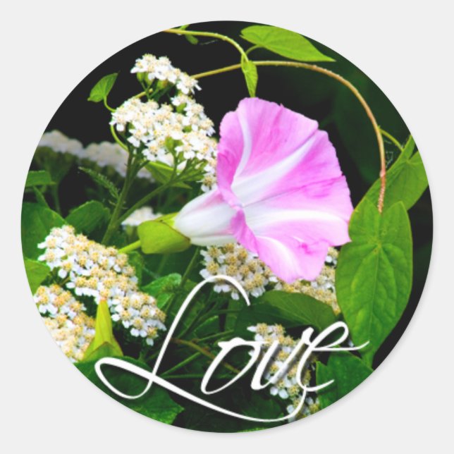 Liebe Floral Wedding Umschlag Aufkleber Sticker (Vorderseite)