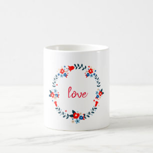 Liebe Floral Wreath Kaffeetasse