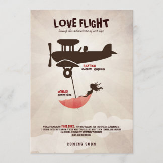 LIEBE-FLUG Hochzeits-Einladung Einladung