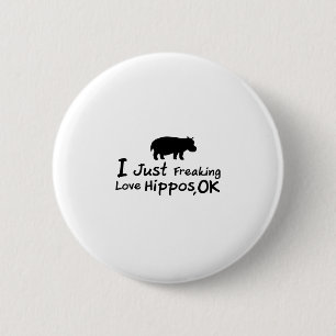 Liebe-Flusspferdelustiges Hippopotamus Loverss Button