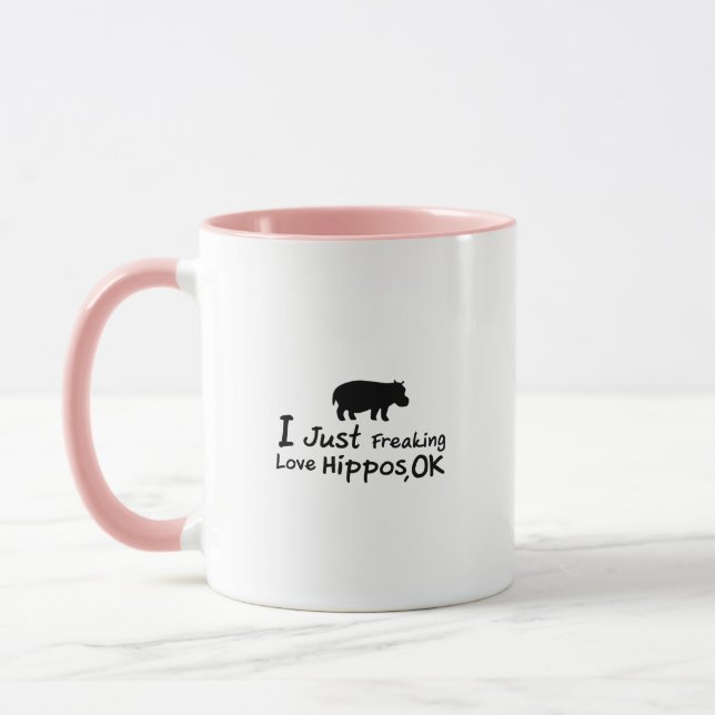 Liebe-Flusspferdelustiges Hippopotamus Loverss Tasse (Links)