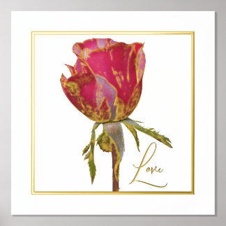 Liebe Foil Akzente Rote Rose Print Poster