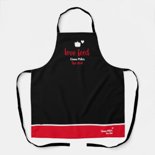 Liebe Food Koch Schwarz-Rot-Schürze Schürze