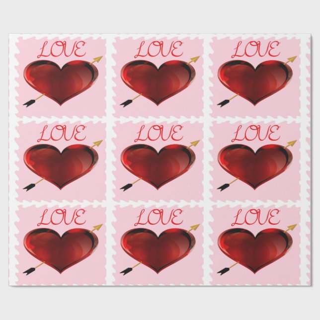Liebe Forever Briefmarke Packpapier (Flach)
