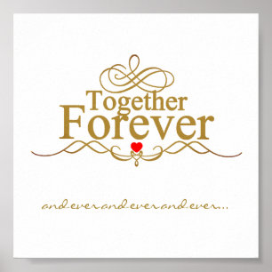 Liebe Forever Gold farbige Typografie Poster