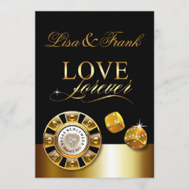 Liebe Forever Las Vegas Wedding | Gold schwarz Einladung