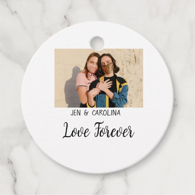 Liebe Forever LGbtq Paar Stolz hinzufügen Fotoname Geschenkanhänger (Vorderseite)