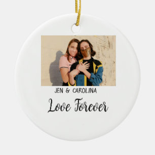 Liebe Forever LGbtq Paar Stolz hinzufügen Fotoname Keramik Ornament