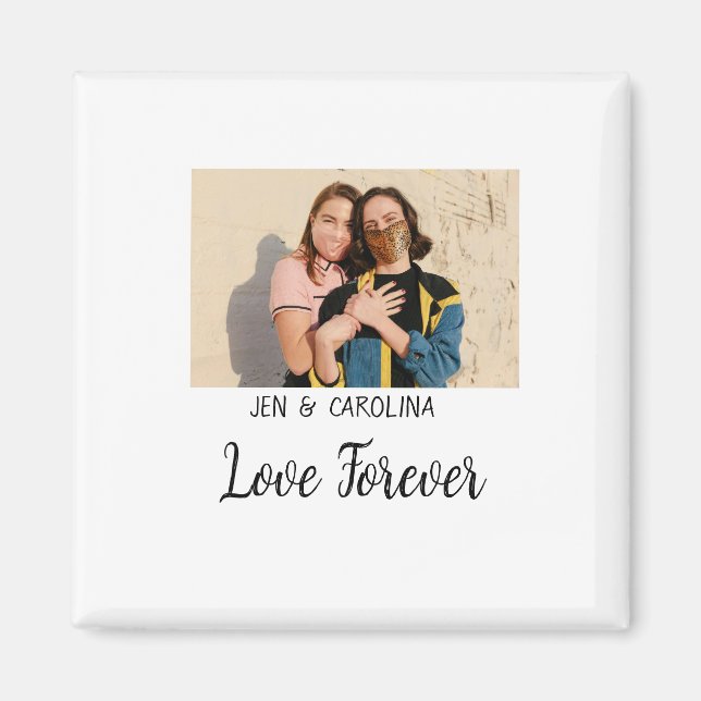 Liebe Forever LGbtq Paar Stolz hinzufügen Fotoname Magnet (Vorne)