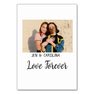 Liebe Forever LGbtq Paar Stolz hinzufügen Fotoname Tischnummer