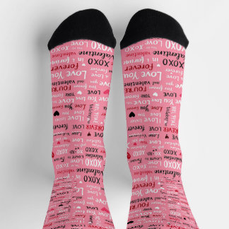 Liebe Forever - Valentinstag Typografie Muster Socken
