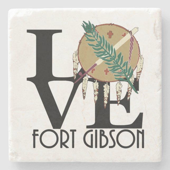 LIEBE Fort Gibson Oklahoma Steinuntersetzer (Vorderseite)