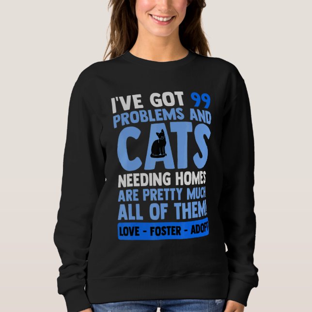 Liebe Foster Adoptiere Katze Adoption Tierrettungs Sweatshirt (Vorderseite)