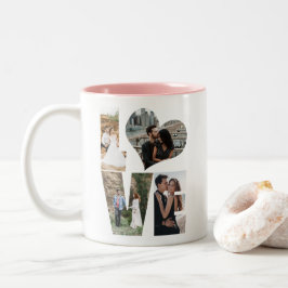 Liebe Foto Collage Herz Collage Valentinstag Zweifarbige Tasse