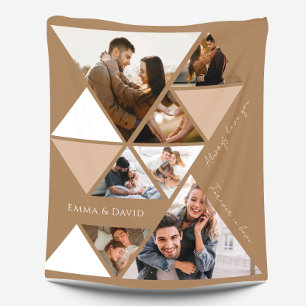 Liebe Foto Collage Modernes Elegantes Fleece Blank