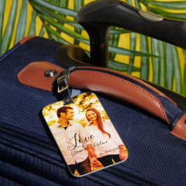 Liebe Foto fügen Sie Name est. Ehepaar Gepäckanhänger