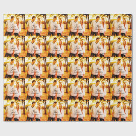 Liebe Foto fügen Sie Name est. Ehepaar Geschenkpapier