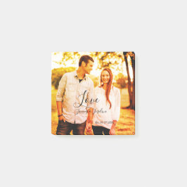 Liebe Foto fügen Sie Name est. Ehepaar Post-it Klebezettel