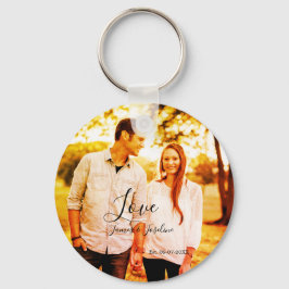 Liebe Foto fügen Sie Name est. Ehepaar Schlüsselanhänger