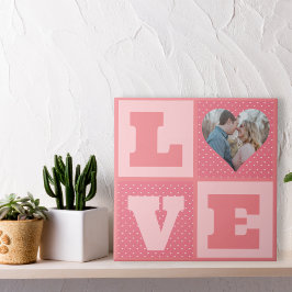 Liebe Foto Pink Hearts Muster Valentines Fliese