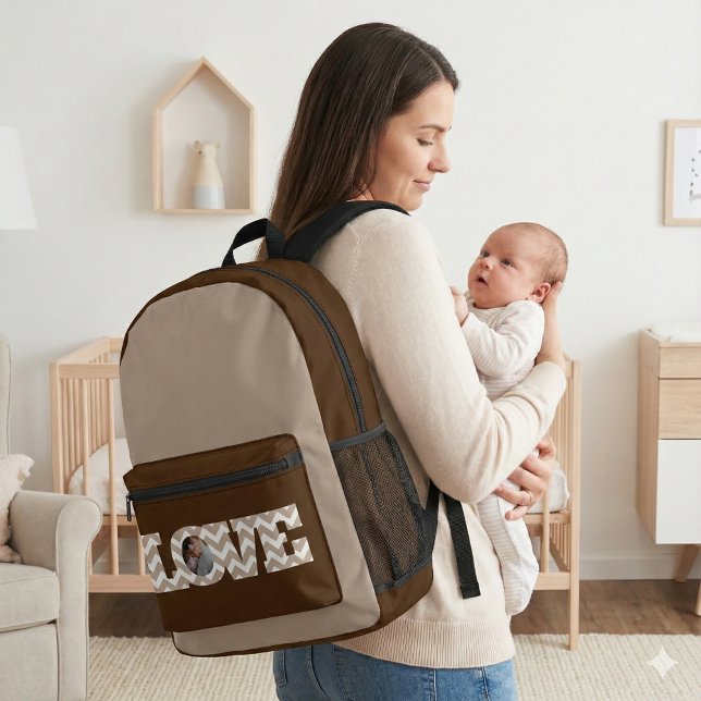 Liebe Foto Rucksack (Congratulate a new mom with this personalized love photo backpack! )