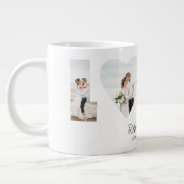 Liebe FotoCollage 4 Fotos Jubiläumsgeschenk Jumbo-Tasse