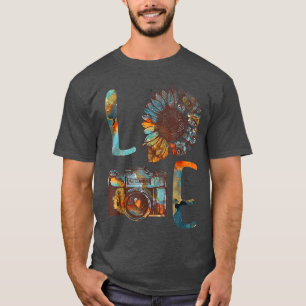 Liebe Fotografie Sonnenblumenkamera Vintag Lover T-Shirt