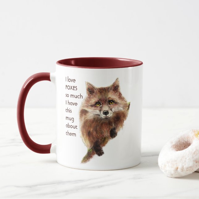 Liebe FOXES FOX ANIMAL so viel Spaß Zitat Tasse (Mit Donut)