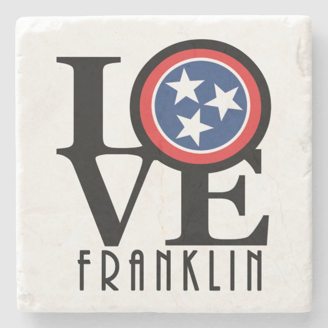 LIEBE Franklin Tennessee Steinuntersetzer (Vorderseite)