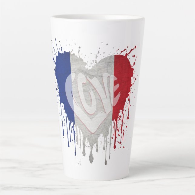 Liebe Frankreich Flagge Milchtasse (Vorderseite)