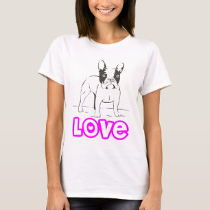Liebe Französische Bulldogge Welpen Hund T-Shirt
