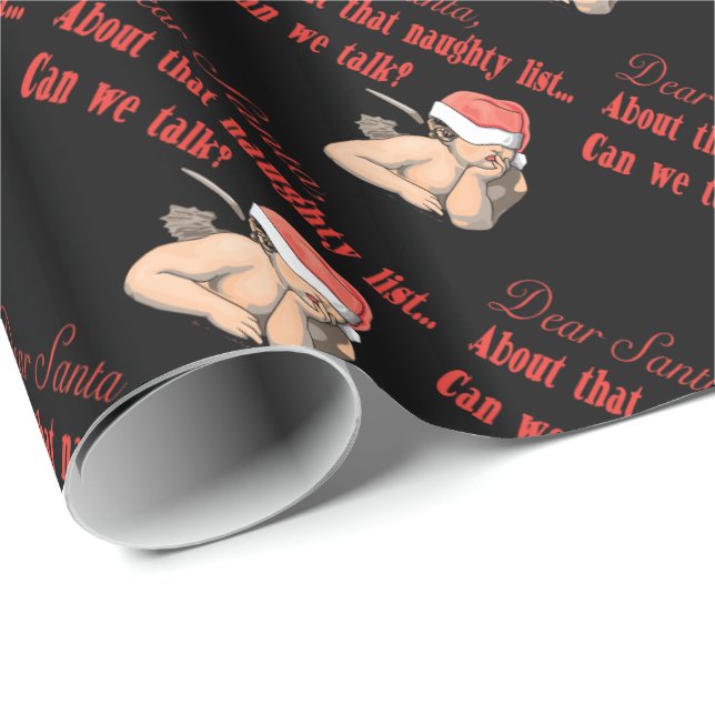 Liebe freche Liste Sankt Geschenkpapier (Rolleneckpunkt)