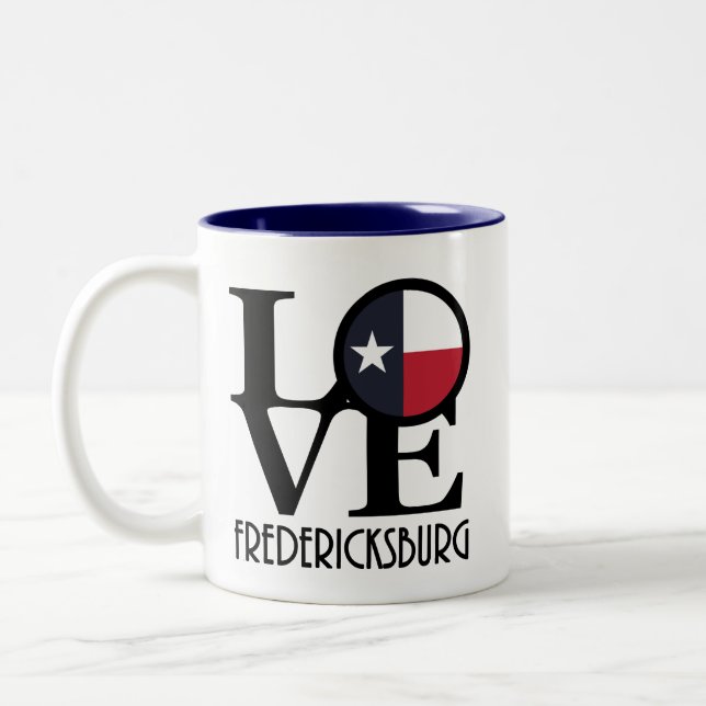 LIEBE Fredericksburg TX 11oz Zweifarbige Tasse (Links)