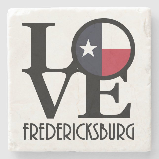 LIEBE Fredericksburg TX Steinuntersetzer (Vorderseite)