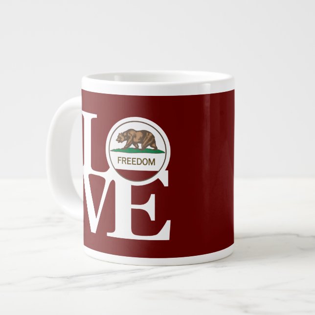 LIEBE Freedom 20oz Tasse Rot (Vorderseite Links)