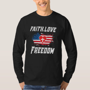 Liebe Freiheit Amerikanische Fahne Blume für Chris T-Shirt