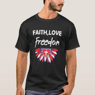Liebe Freiheit Amerikanische Fahne Blume für Chris T-Shirt