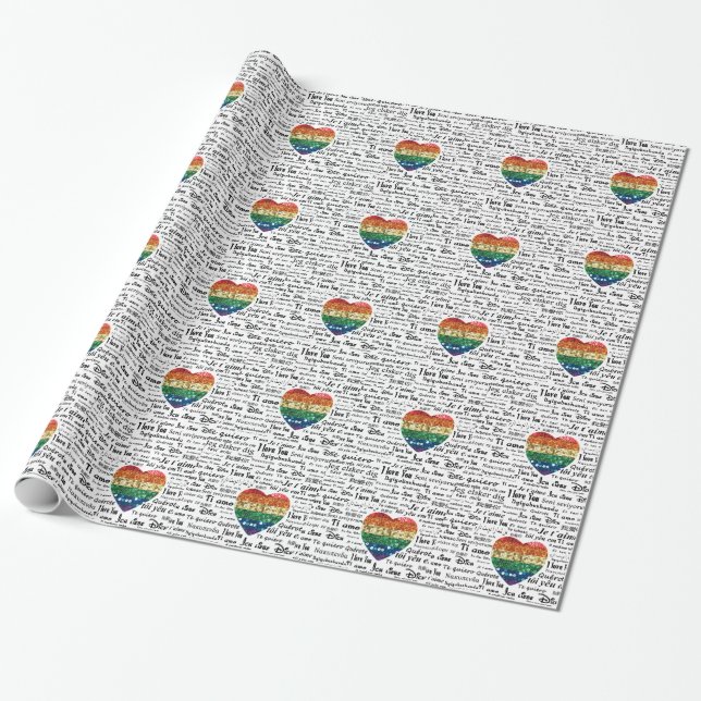 Liebe Fremdsprachen Geschenkpapier (Ungerollt)