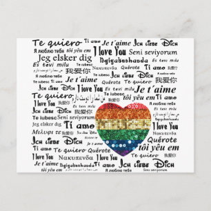Liebe Fremdsprachen Postkarte