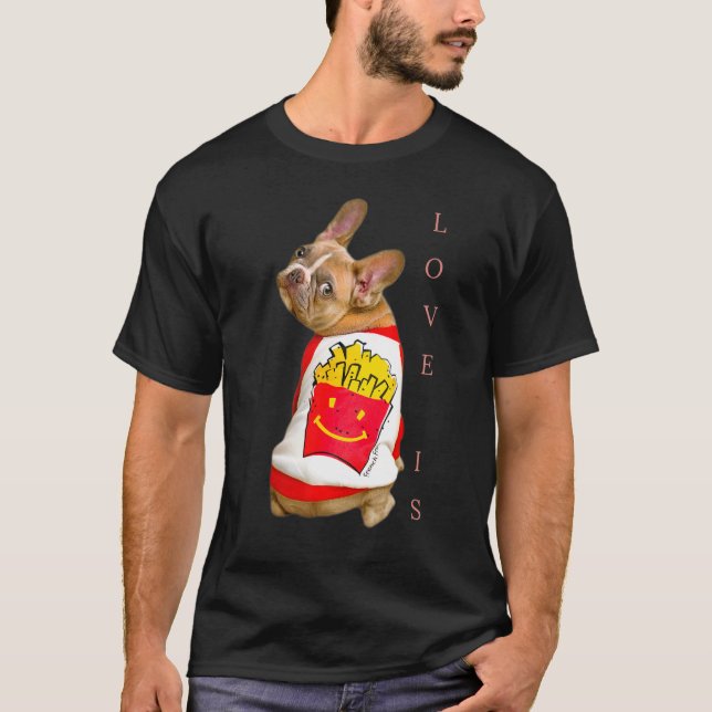 Liebe French Bulldog Frenchie Mama Vater Dog Puppy T-Shirt (Vorderseite)